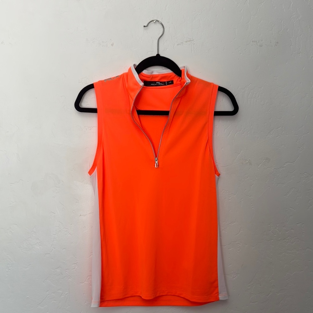 RLX Ralph Lauren Sleeveless Golf Top Neon Orange L